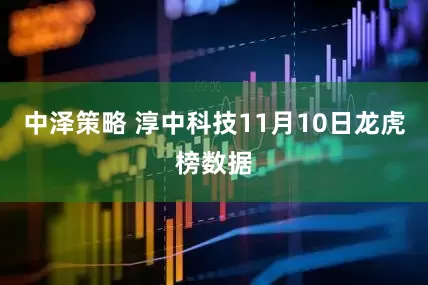 中泽策略 淳中科技11月10日龙虎榜数据
